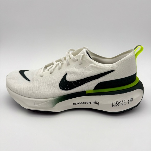 New Nike ZoomX Invincible Run FK3 White Green Black 13 Shoes Wake Up Package - Picture 2 of 10